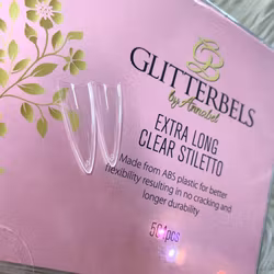Glitterbels Extra Long Clear Stiletto Tipper