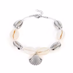Ankelkjede - Shell Silver