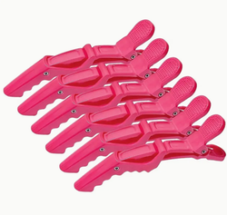 Hårclips - Crocofant 6stk rose