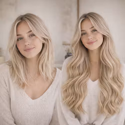 Jessie Hair 60cm Clip-in : Beige Balayage Blonde