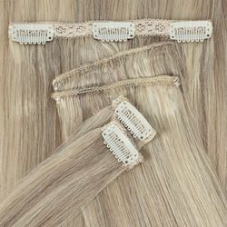 Jessie Hair 60cm Clip-in : Beige Balayage Blonde