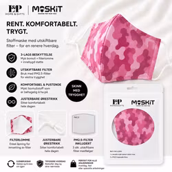 Mask-it Stoffmaske m/filter - rosa millitær