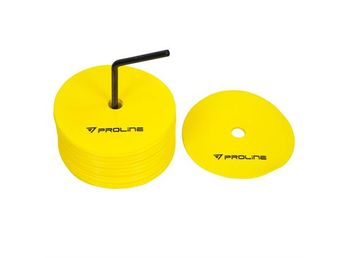 PROLINE Marker Spot Set 20 pk Gul 20-pack med platta träningsmarkörer