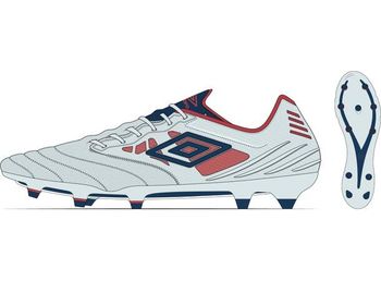 UMBRO Tocco IV Pro FG Vit/Blå Fotbollsko fasta dobbar