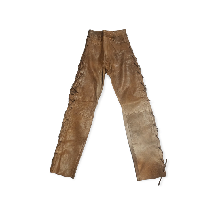 Leather trousers with lacing Women's 3 colours