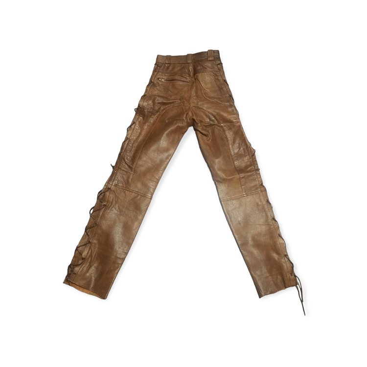 Leather trousers with lacing Women's 3 colours