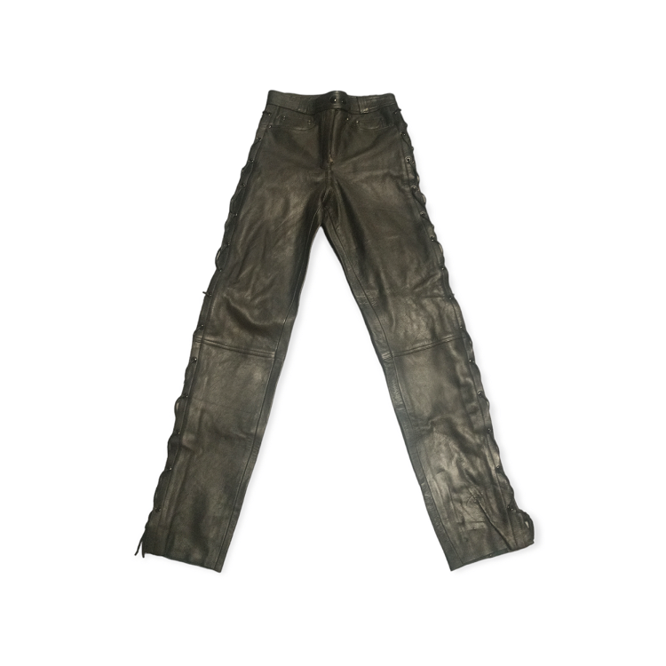 Leather trousers with lacing Women's 3 colours