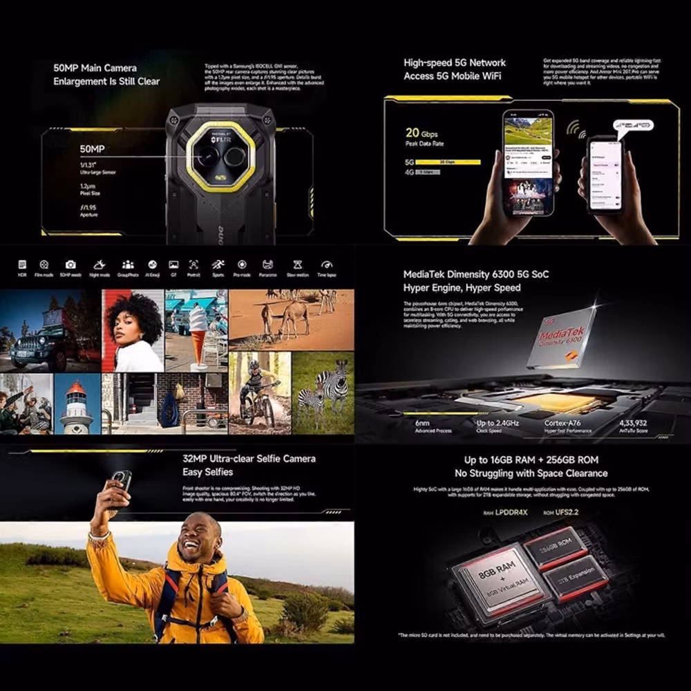 Ulefone Armor Mini 20T Pro 5G Mobiltelefon – bild 3