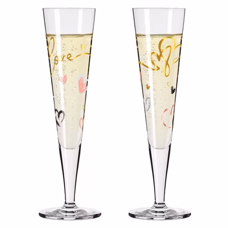 Goldnacht Champagneglas 2-p
