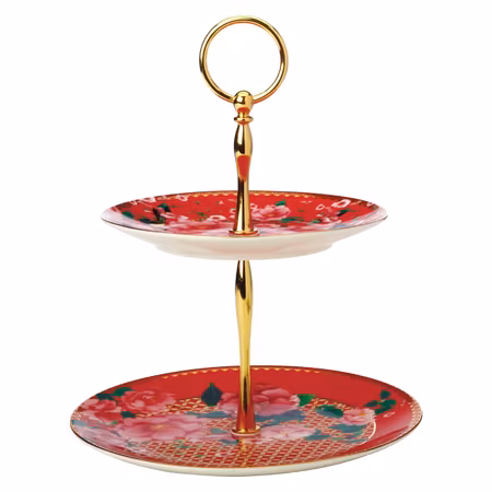 Tårtfat Silk Road Röd