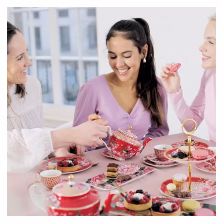 Tårtfat Silk Road Röd