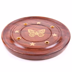 Fjäril i mässing, Asksamlare Mangoträ rund