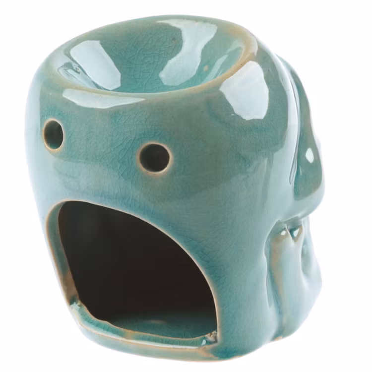 Dödskalle Mini Turkos keramik, Aromalampa