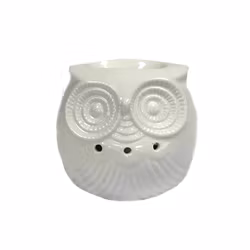 Uggla vit liten, keramik, Aromalampa