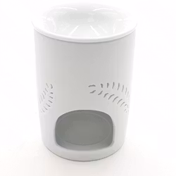 Vit Aromalampa med Fjädrar