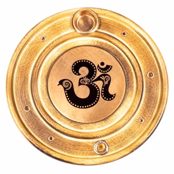 Rund rökelsehållare Ohm, Trä med koppar