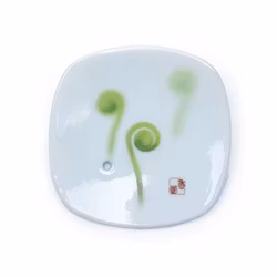 Japansk rökelsehållare Ormbunke i keramik , Rökelsehållare