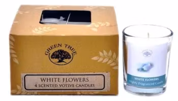 White Flowers 55g Doftljus, Green Tree