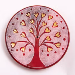 Tree of life, Hjärta röd, rökelsehållare, Täljsten