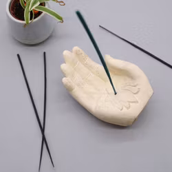 Lotus Hand rökelsehållare Vit, Betong