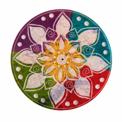 Mandala flerfärgad, rökelsehållare Täljsten