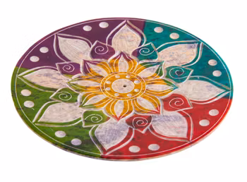 Mandala flerfärgad, rökelsehållare Täljsten