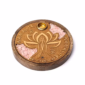 Namaste Rosenkvarts, Rund rökelsehållare, Trä