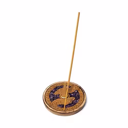 Healing hands Amestist, Rund rökelsehållare, Trä