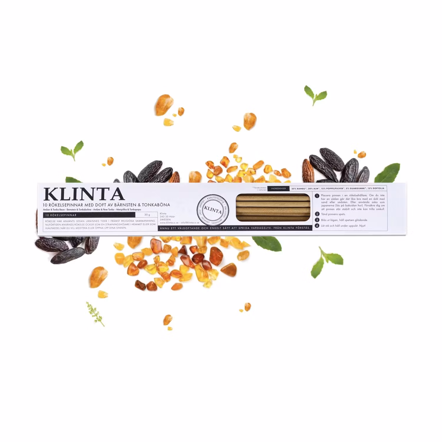 Bärnsten & Tonkaböna, Rökelsepinnar, Klinta
