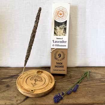 Rund rökelsehållare Yoga Tree, Trä