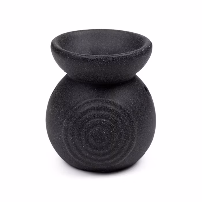 Liten Aromalampa med Spiralmotiv, Svart Aromalampa
