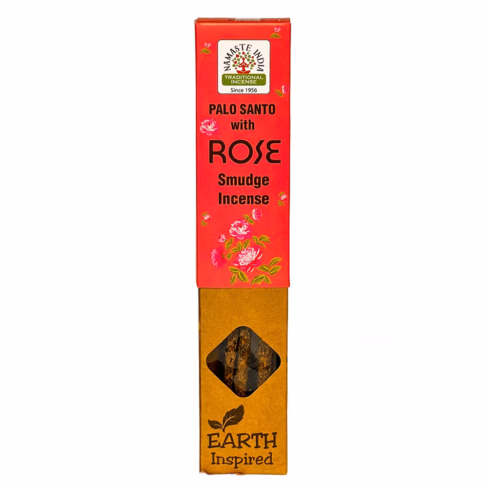 Palo Santo with Rose, Smudge Rökelse, Earth Namaste India