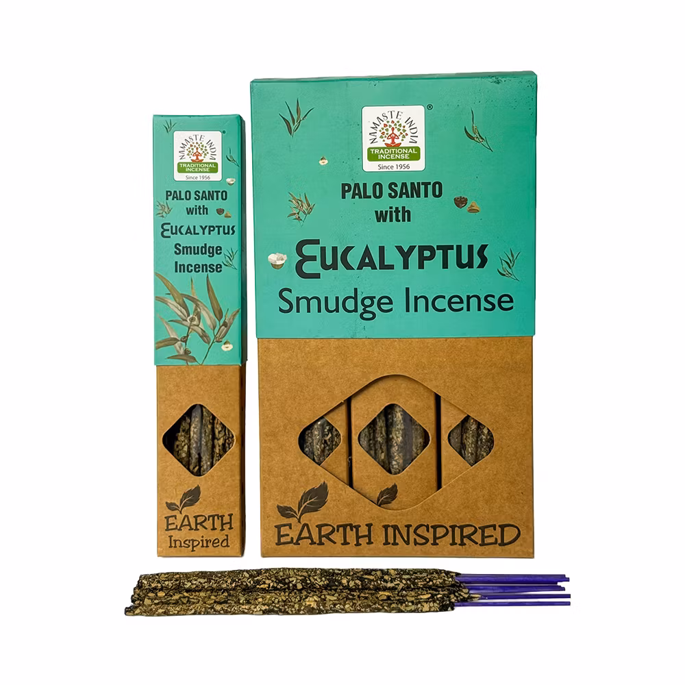 Palo Santo with Eukalyptus, Smudge Rökelse, Earth Namaste India