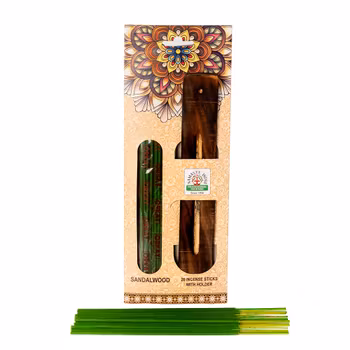Sandalwood med rökelsehållare, Namaste India