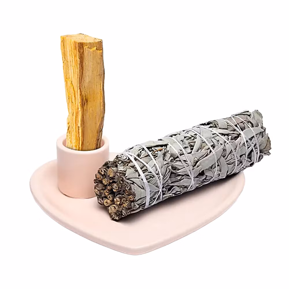 Rosa hjärta, Rökelsehållare för smudge & palo santo
