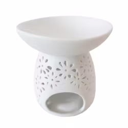 Vit Aromalampa med Blommor