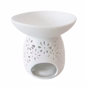 Vit Aromalampa med Blommor