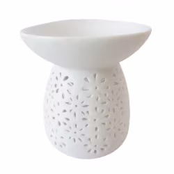 Vit Aromalampa med Blommor