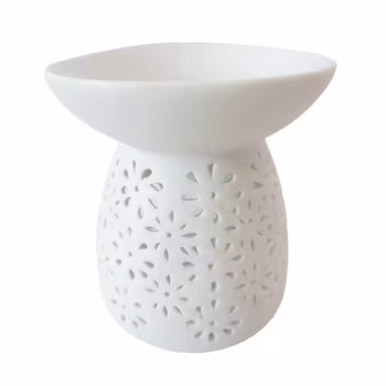 Vit Aromalampa med Blommor