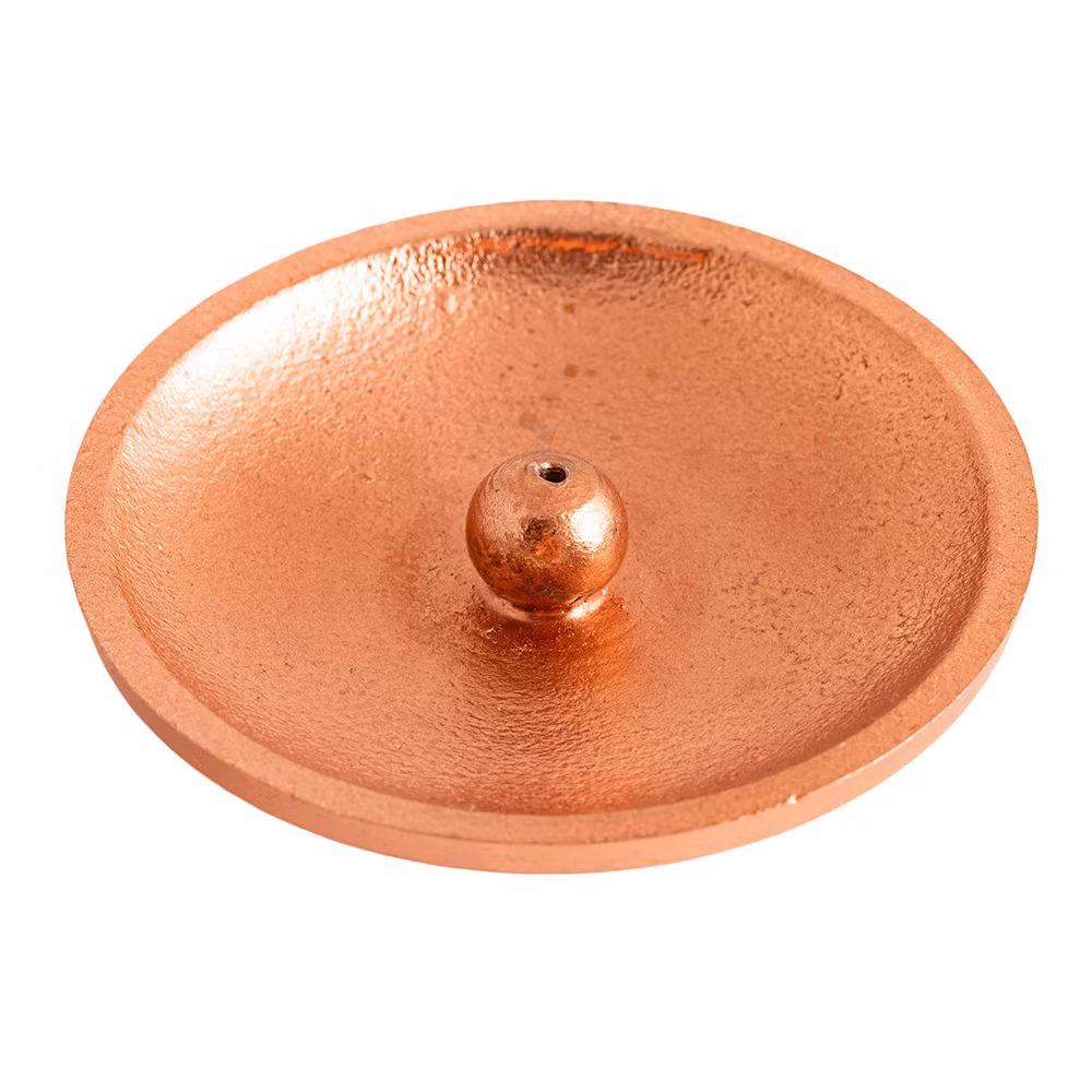 Reseguld rund rökelsehållare, Metall