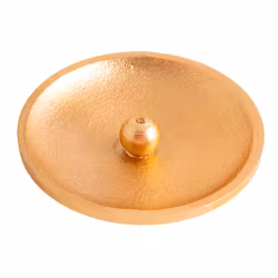 Guldig rund rökelsehållare, Metall