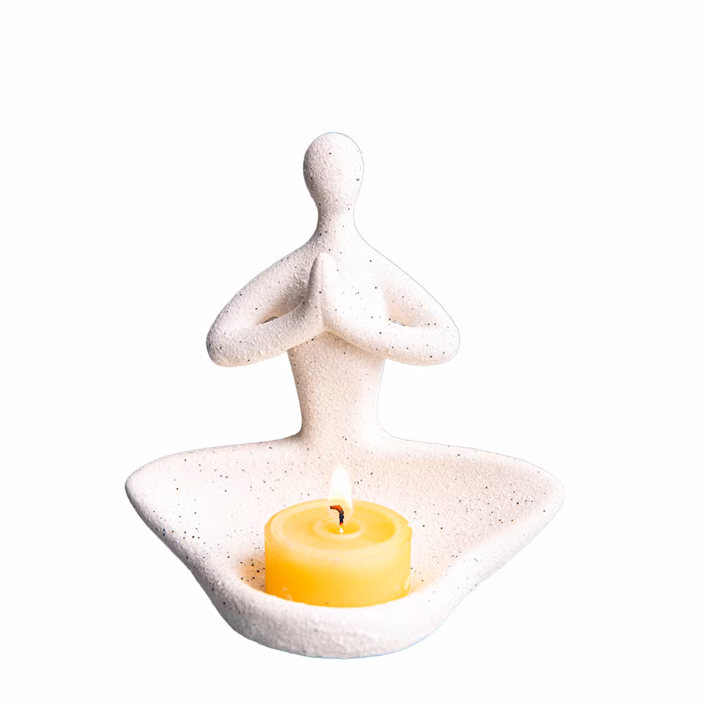 Vit buddha, Ljus & rökelsehållare, Keramik