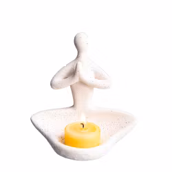 Vit buddha, Ljus & rökelsehållare, Keramik