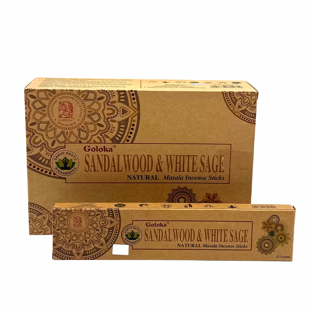 Sandalwood & White Sage ekologisk, Goloka rökelse