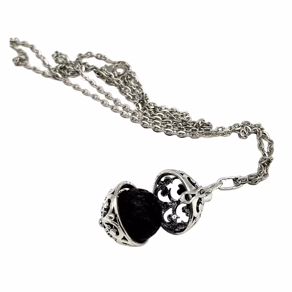 Aromahalsband med lavasten, 20mm