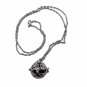 Aromahalsband Livets träd med lavasten, 24mm