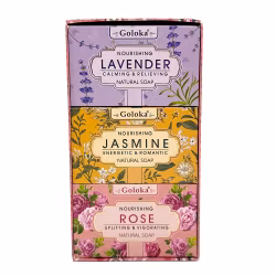 3-pack Handtvål, Floral Trio, Goloka Presentförpackning