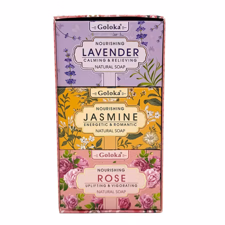 3-pack Handtvål, Floral Trio, Goloka Presentförpackning