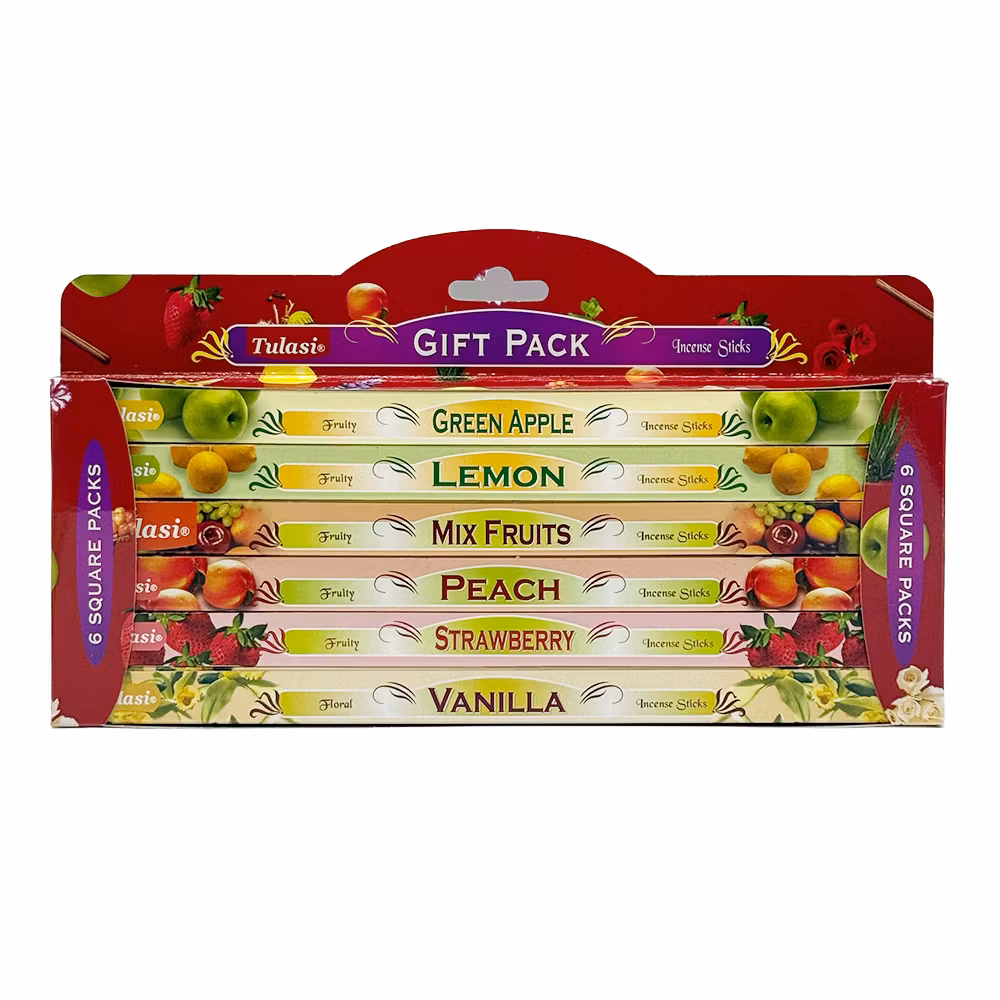 Nr3 Square Presentförpackning, 6-pack Rökelse, Tulasi