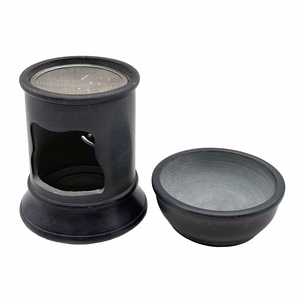 Aromalampa + Rökelsehållare för resin, Grå Sandsten